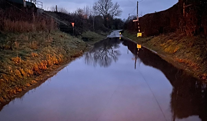 flooded road - Marley Green