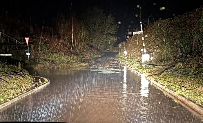 night time flood near Marbury