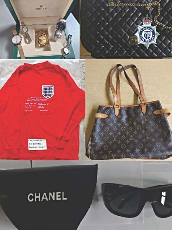 stolen items in burglaries