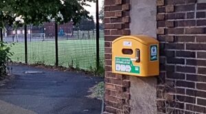 Public-access defibrillator at Barony Park (1)