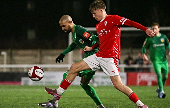 Second-half - Byron Moore eyes the ball (1)