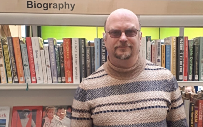 craig in library - creative writers group