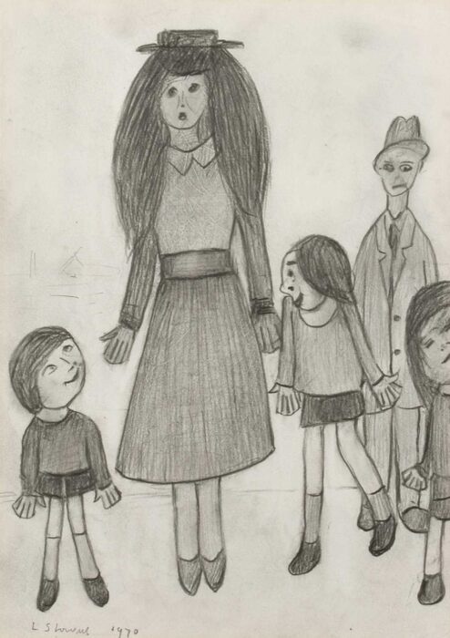 LS Lowry drawing for auction