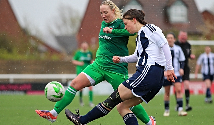 First-half - Amanda Fallon looks to block the ball (1)
