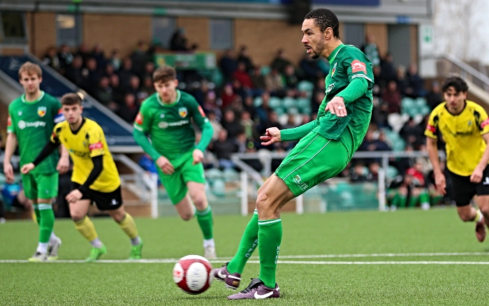 First-half - Dabbers goal - Byron Harrison scores from the penalty spot (1)