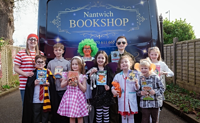 Nantwich Bookshop bus visits Delamere Primary