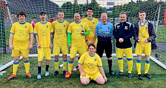 Nantwich Town Disability Football team wins a trophy (2) (1)