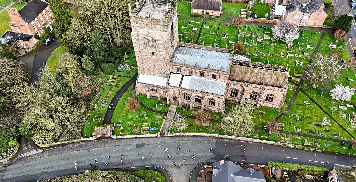 Aerial view of runners in Acton