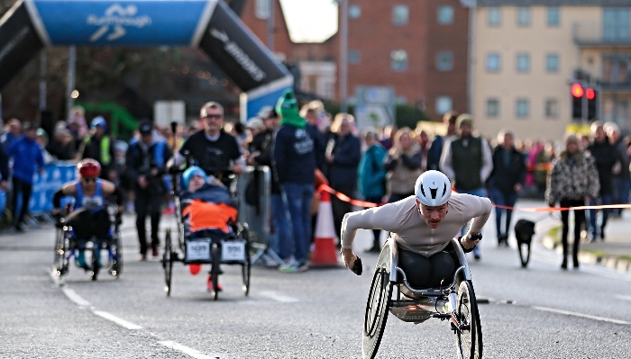 Wheelchair race start along Water Lode (1)