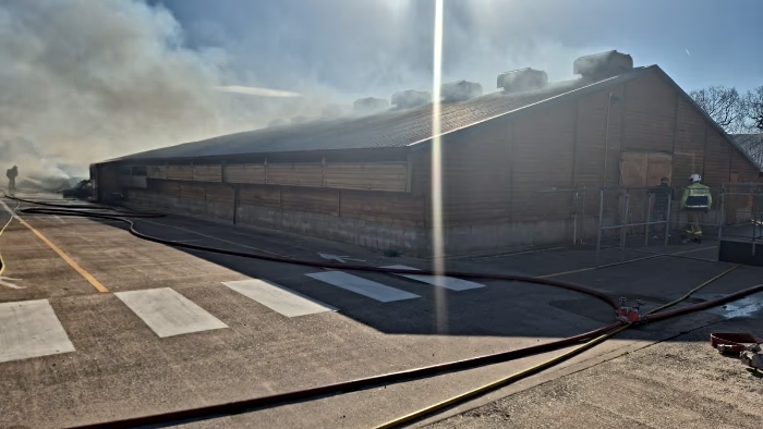 fire service image - turkey farm fire