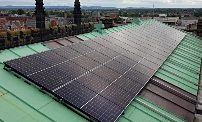 solar panels on cathedral