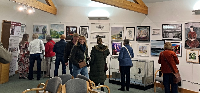 visitors to the Open Art exhibition