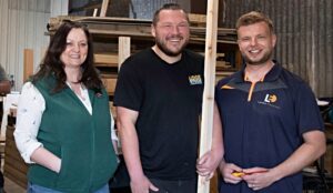 Lock Stock Self Storage and Lundie Electrical are  asking for other community-based projects to contact them if they need their help. Pictured at  Men in  Sheds Nantwich; (Front L/R) Stacey Rutter; Chair of Men in Sheds, Richard Warner Lockstock self storage and Nick Lundie of Lundie Electrical along with Rob Amson, Andrew Jackson and Ray Yeulet.