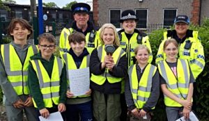 Stapeley pupils team up with police for road safety campaign