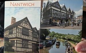 front of postcard