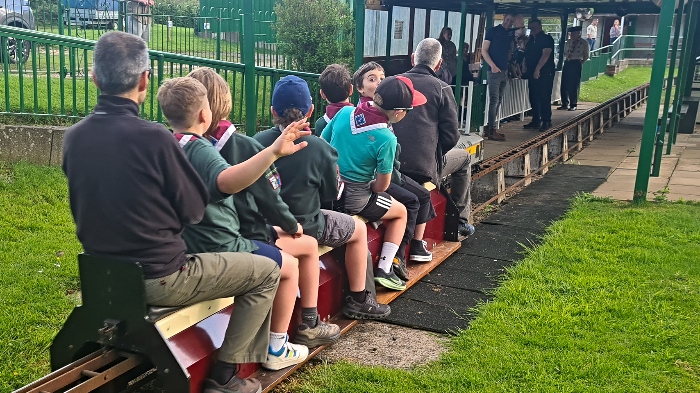 Cubs enjoy event at Peacock Railway with rail safety lesson