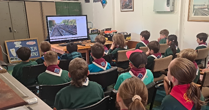 Cubs watch main line railway safety video (1)