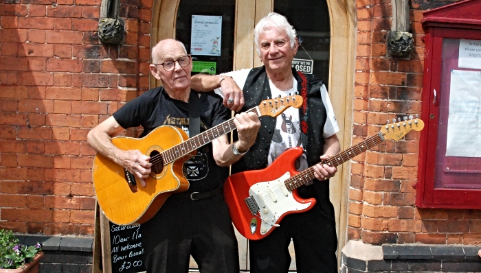 Howard and Peter in senior citizens rock group