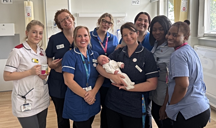 Leighton Hospital Ward 23 staff with baby Frank - whose family participated in the Generation Study research (1)