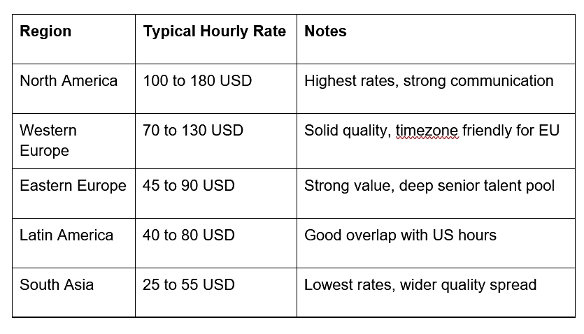 rates table
