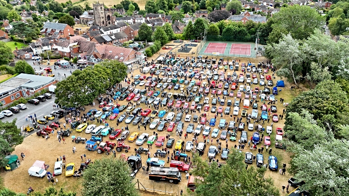Aerial of vehicles at Audlem Park