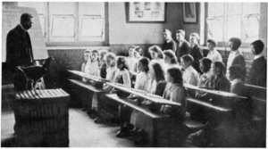 Poultry class in 1908