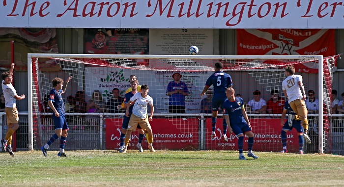 Second-half - Trialist heads the winner for Whitchurch Alport 2-1 (1)