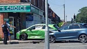 Two car smash causes delays on busy Nantwich road