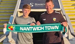 new signing for Nantwich Town Iwan Roberts