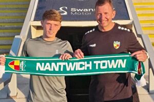 new signing for Nantwich Town Iwan Roberts