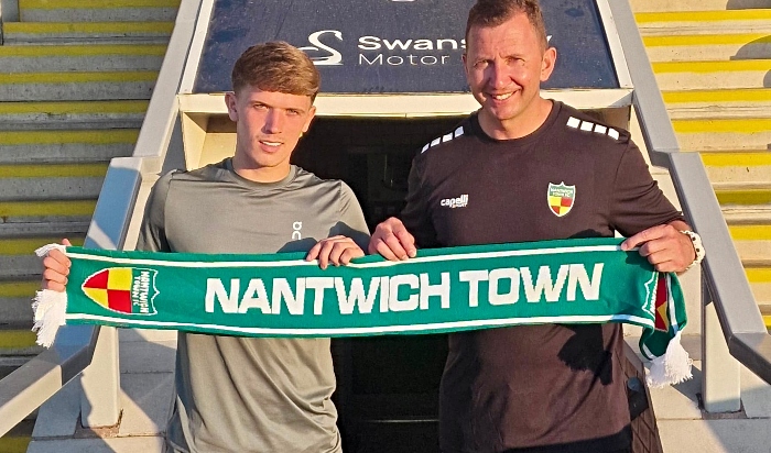 new signing for Nantwich Town Iwan Roberts