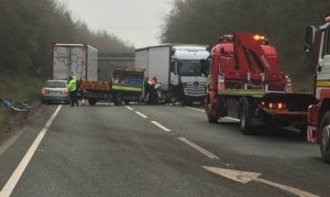 Van driver seriously hurt in A500 crash near Shavington