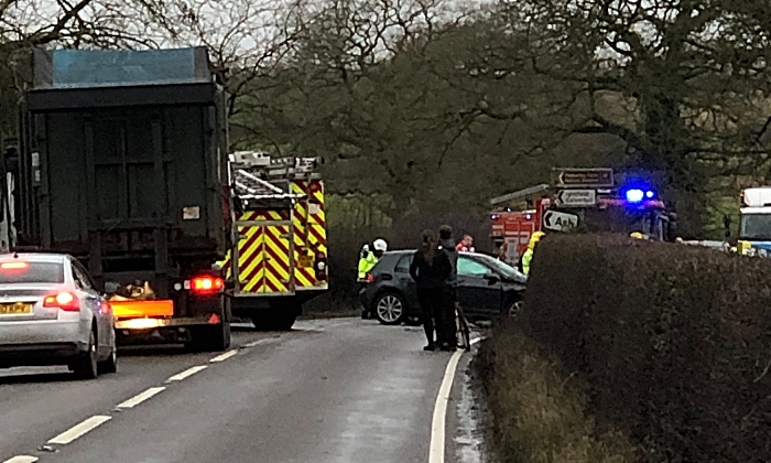 A525 accident by Ash turning - pic by Mark Elliott