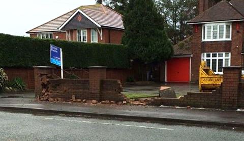 A534 Nantwich Road crash damage