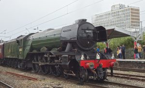 Train fans flock to Crewe to see The Flying Scotsman