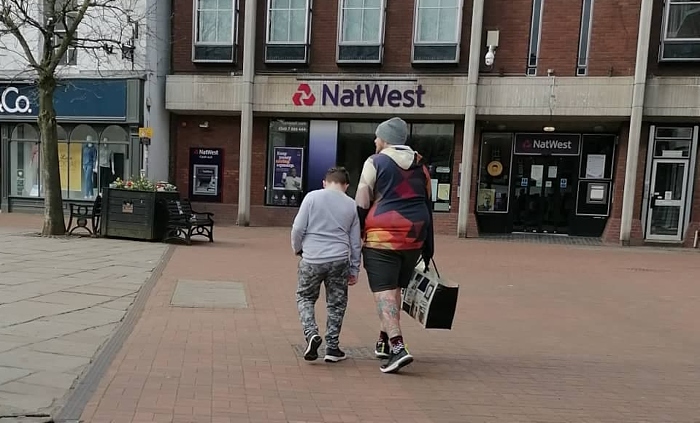 Adam and Lincoln - easter eggs town centre