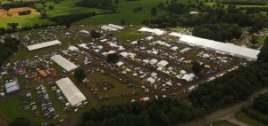 Aerial view of Nantwich Show at Dorfold Park