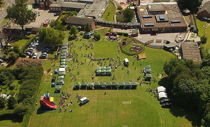 aerial view wistaston village fete