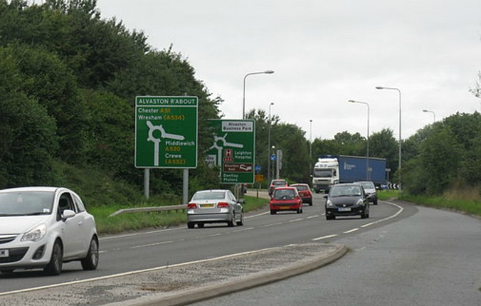 roundabouts - Alvaston roundabout in Nantwich, A51 and A530, pic by M J Richardson creative commons licence