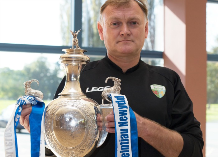 Andy Leach and The New Saints trophy