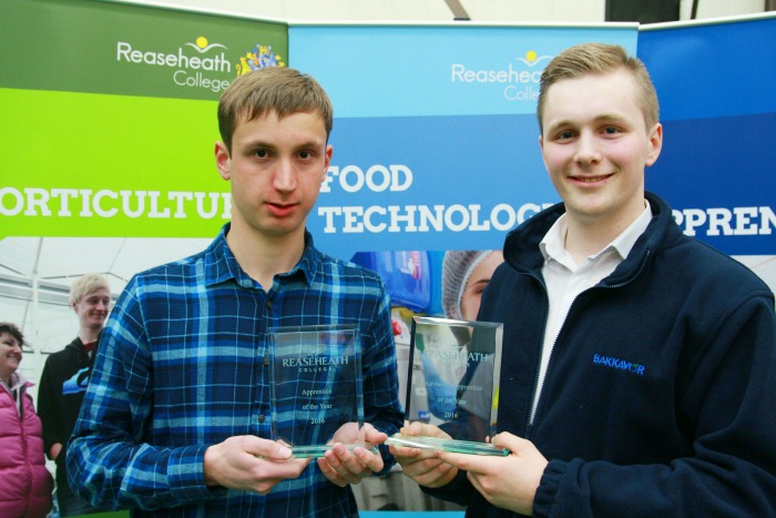 Trainees Apprentice of the Year Peter Lewis and Advanced Apprentice of the Year James Tickner