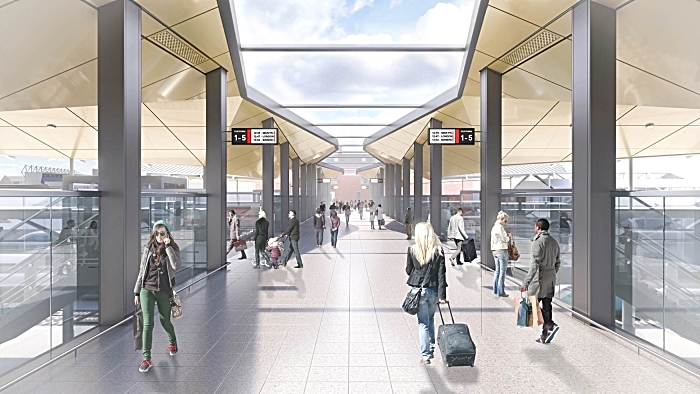 Artist impression of Crewe Station internal walk-way (1)