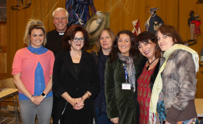 Barbara Dickson with Rev Barry Wilson and fans at St Mary's Church