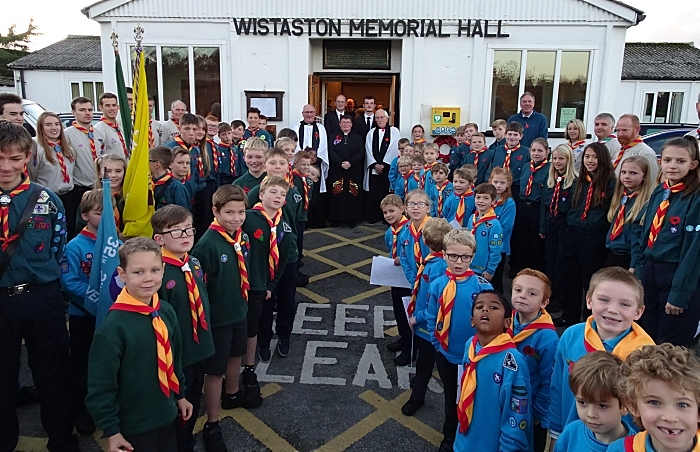 Beavers Cubs Scouts and other participants at the end of the Service of Remembrance (1)