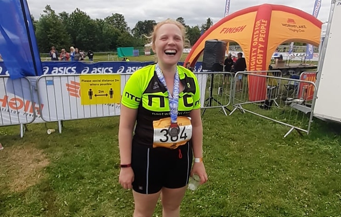 Becky completes Olympic triathlon for Scouts