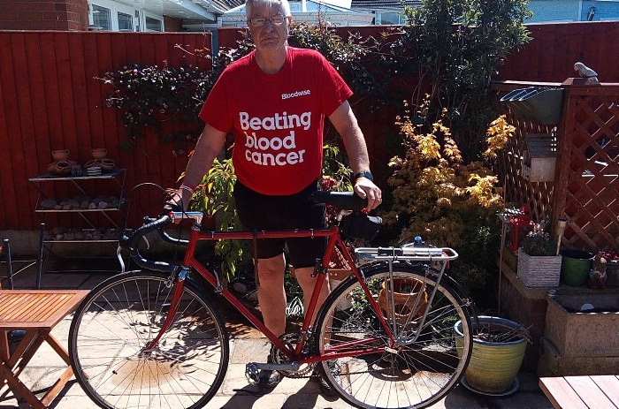Ben Reinhardt and his Blood Cancer UK - bicycle prior to a ride (1)