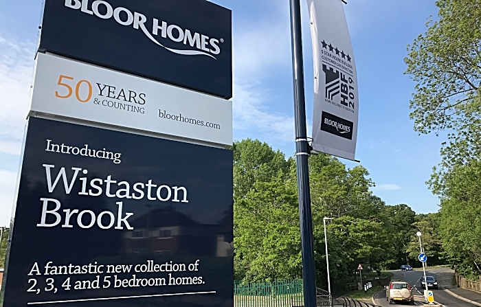 Bloor Homes ‘Wistaston Brook’ signage and adjacent Wistaston Hall Bridge on Church Lane (1)