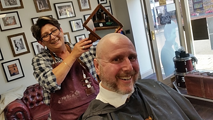 Brave the shave Jonathan Welford at Gentleman Jacks in Nantwich 3