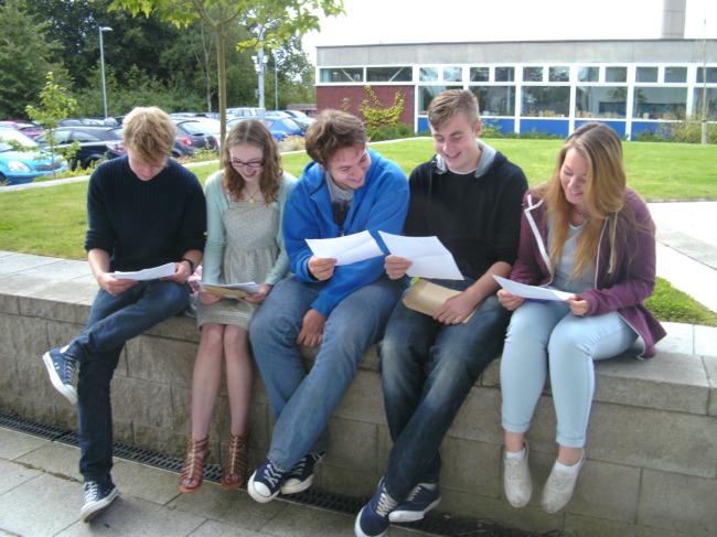 Brine Leas students receive A level results in 2014