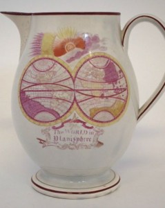 Bristol pearlware The World in Planisphere jug £500-800